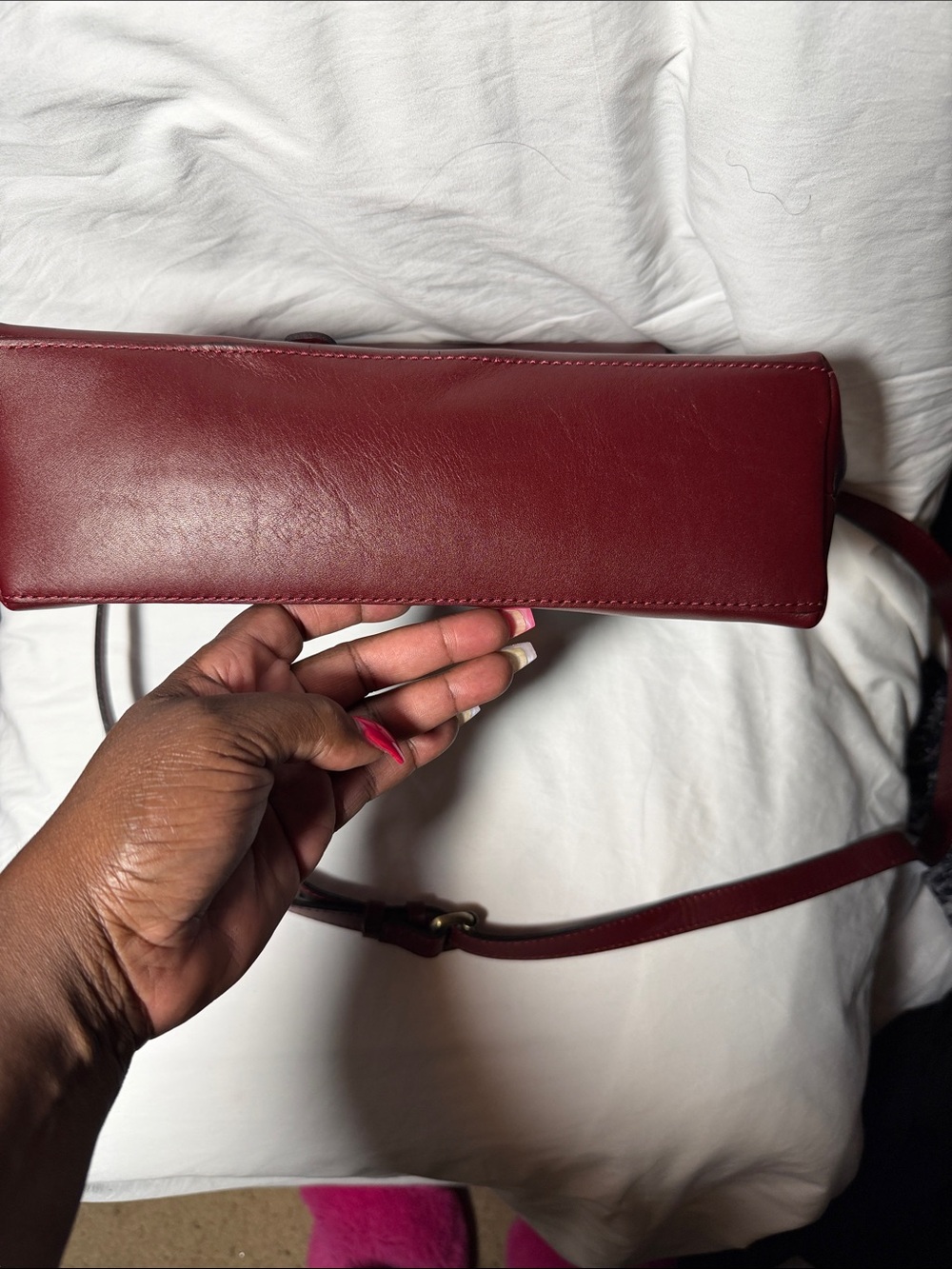 Patricia Nash Burgundy Leather Crossbody Bag - Picture 10 of 14